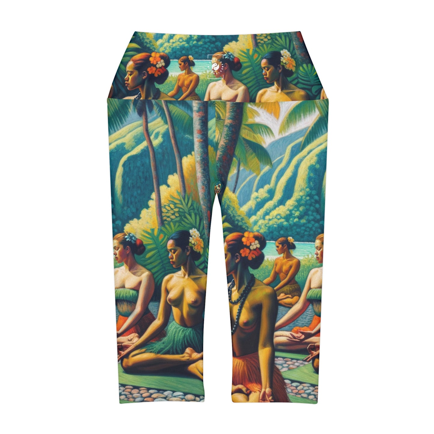 "Tahitian Tranquility - High Waisted Capri Leggings