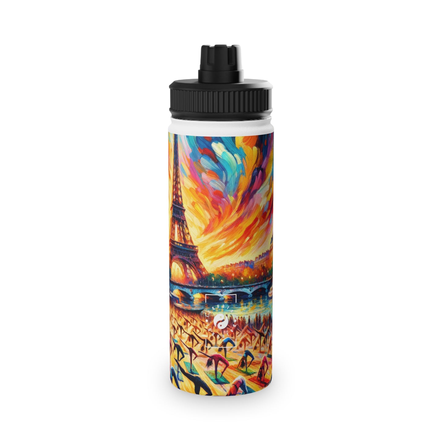 Parisian Yoga Chic - Sports Water Bottle