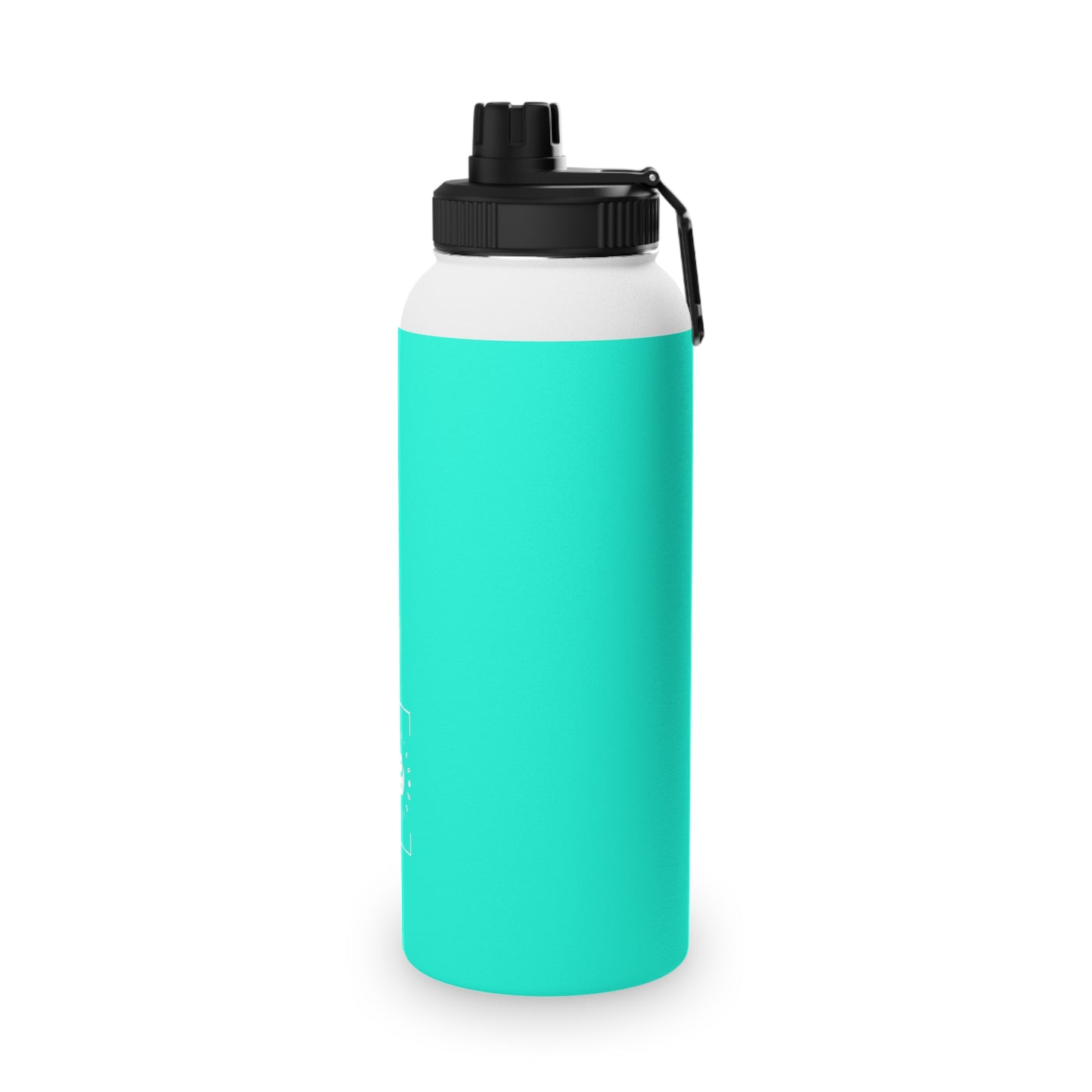 Neon Teal #11ffe3 - Sports Water Bottle