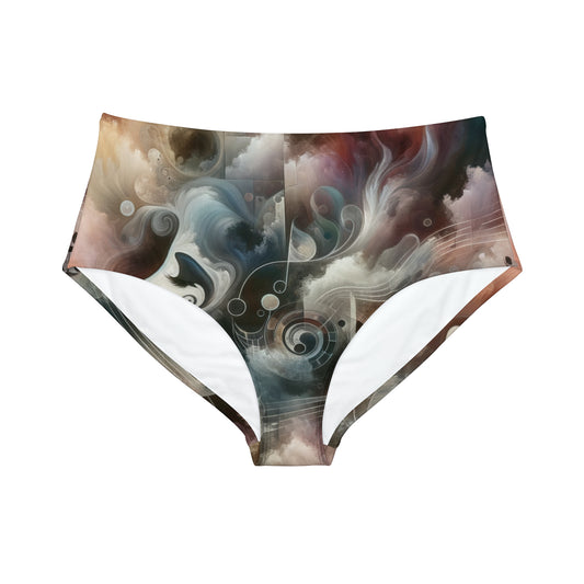 "Harmony of Descent: An Abstract Ode to La Traviata" - High Waisted Bikini Bottom