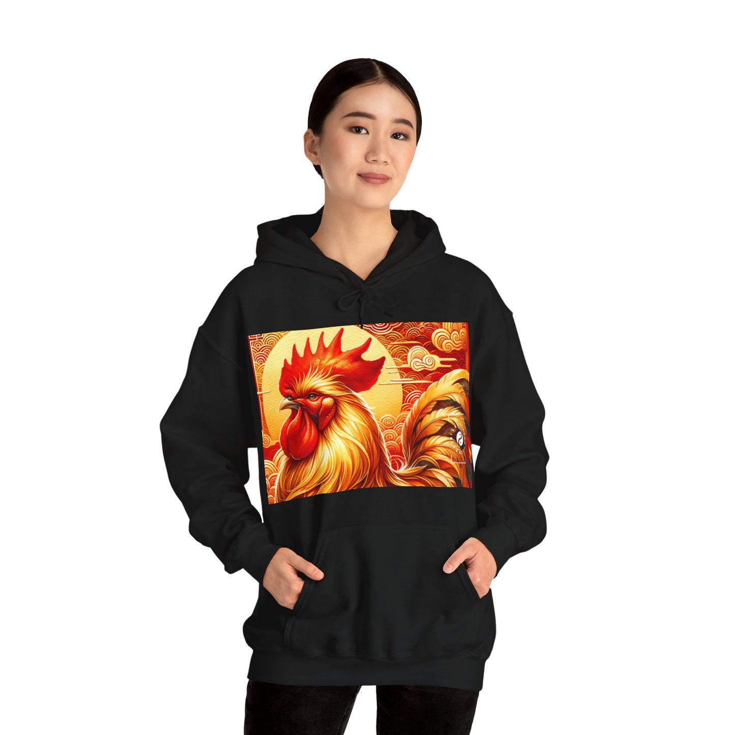 "Crimson Dawn: The Golden Rooster's Rebirth" - Hoodie