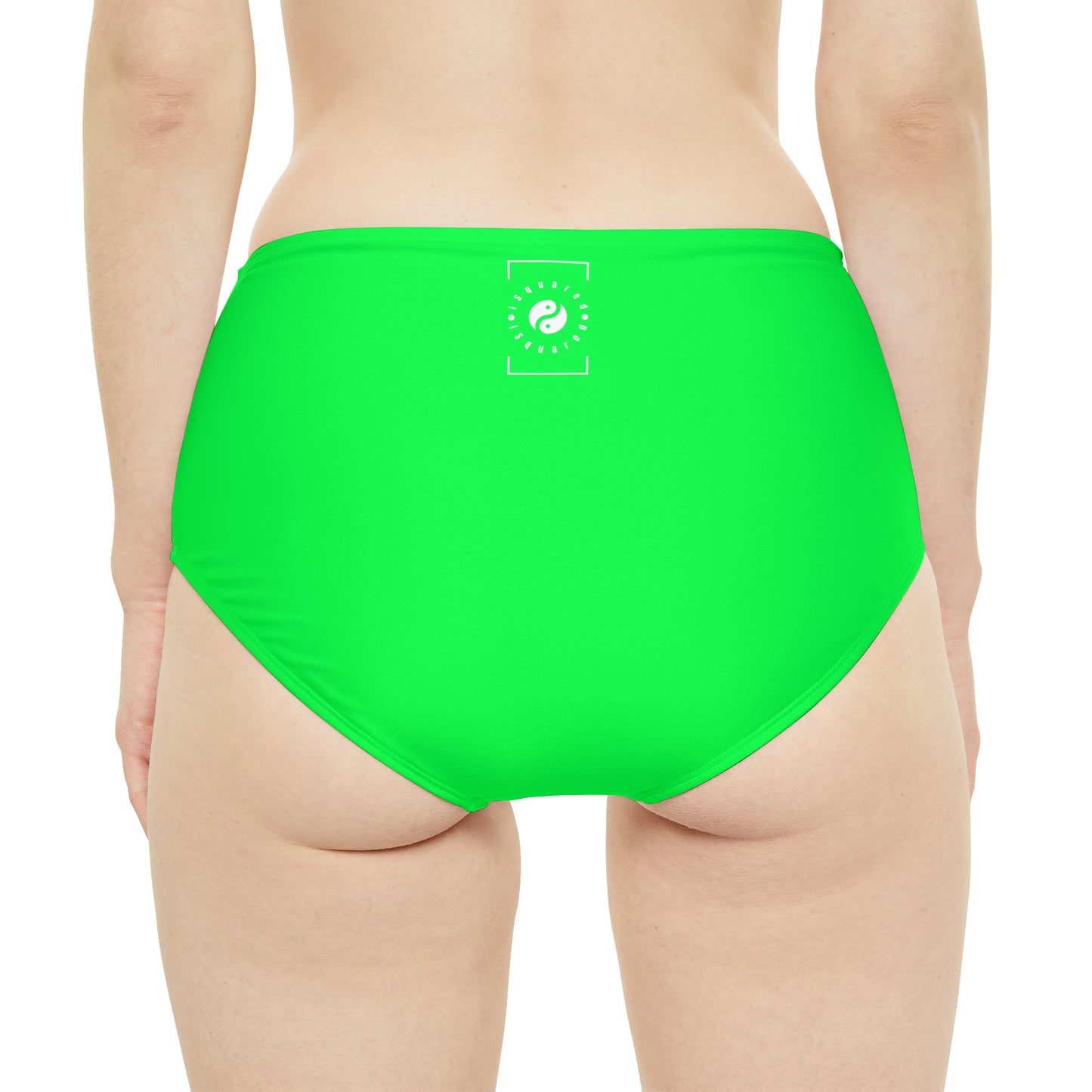 #0FFF50 Neon Green - High Waisted Bikini Bottom