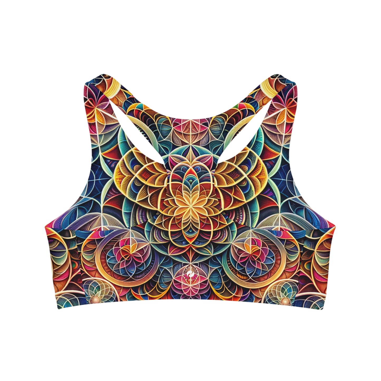 "Sacred Symmetry: Infinite Radiance of Love" - Seamless Sports Bra