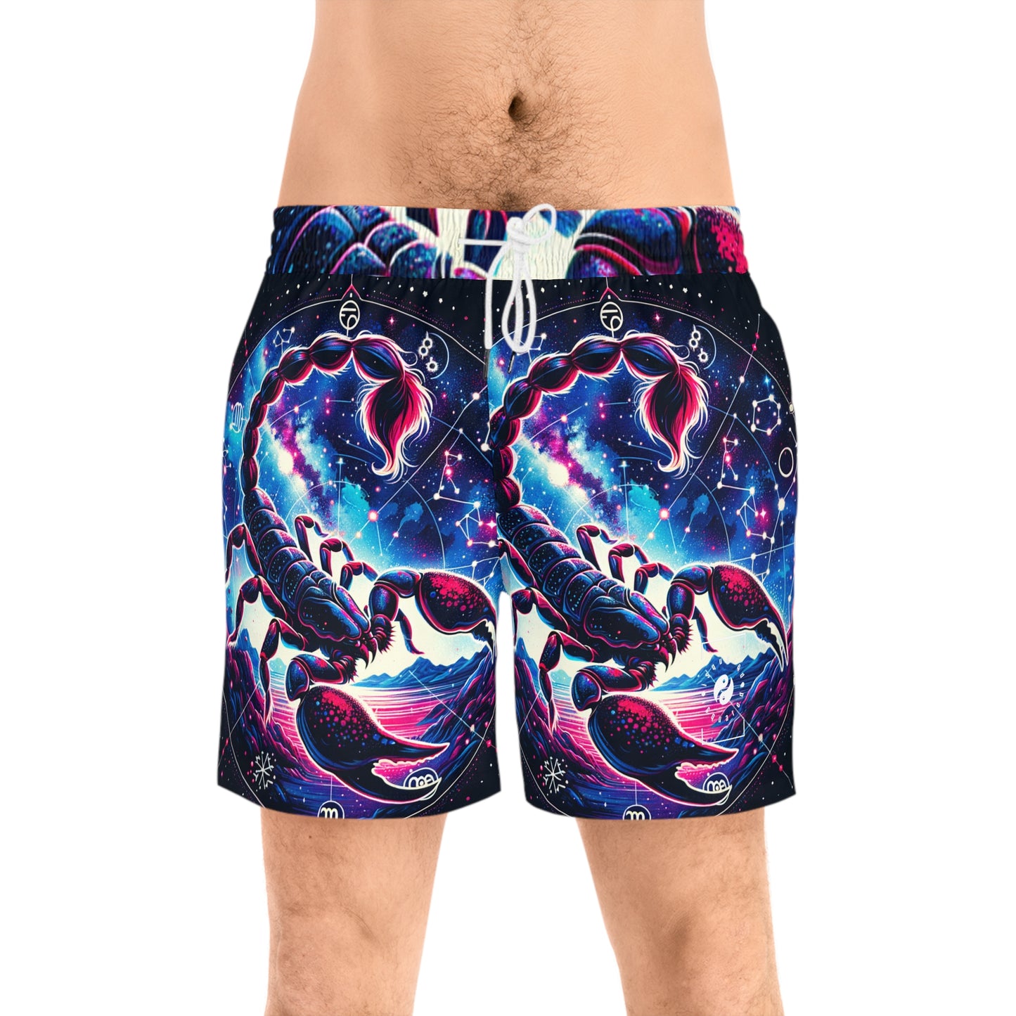 Crimson Scorpio - Swim Shorts (Mid-Length) for Men