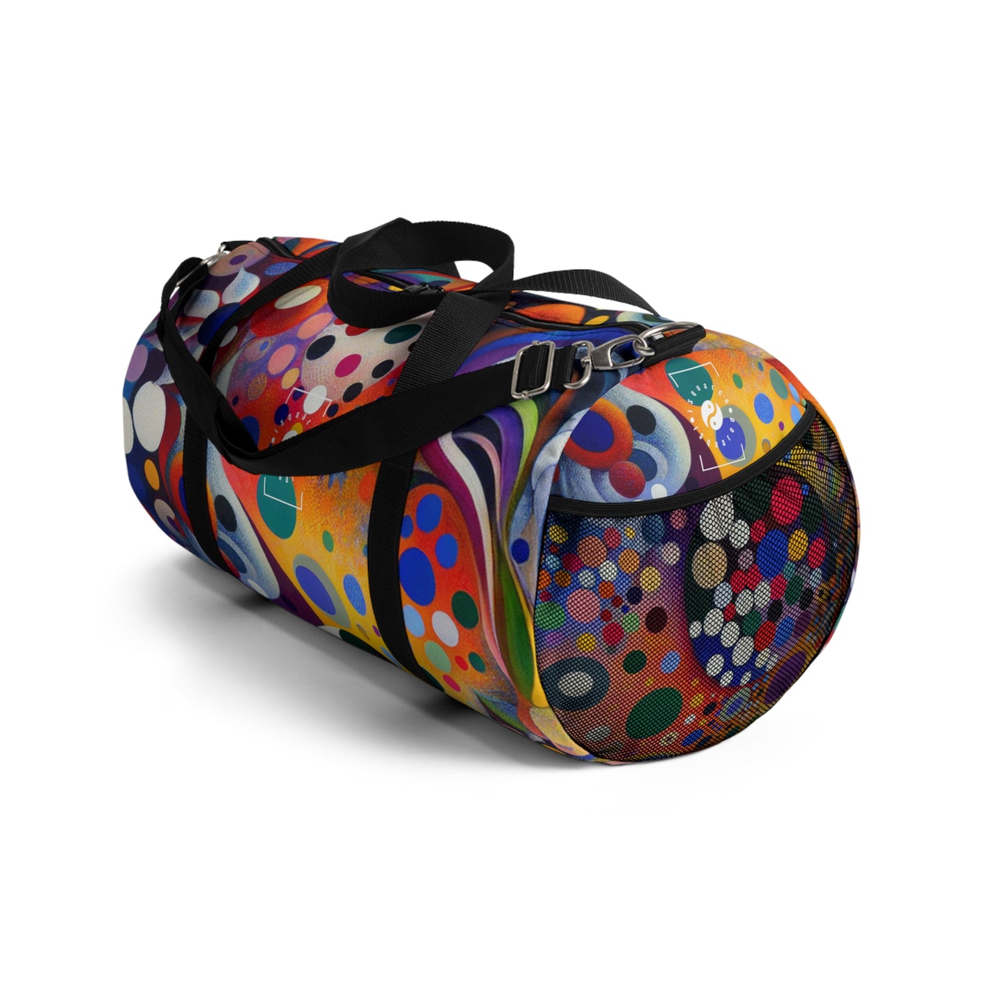 "Polka Petals in Yogic Surrealism: An Artistic Salute to Kusama and Kahlo" - Duffle Bag