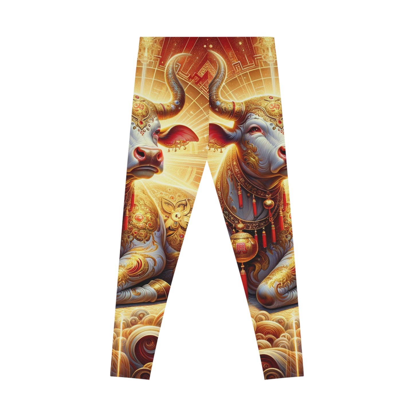 "Golden Euphoria: A Dance of the Divine Bovine" - Unisex Tights