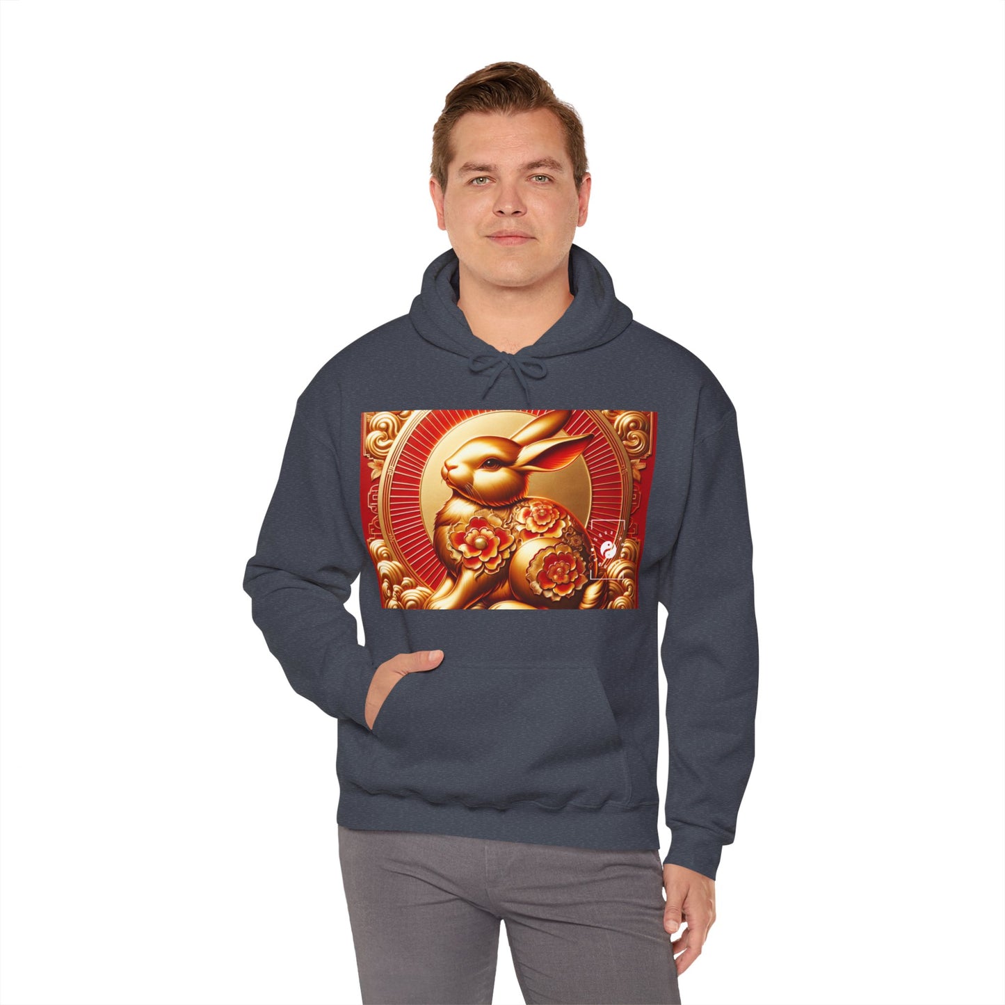 "Golden Blessings: Lunar Rabbit's Resplendence" - Hoodie