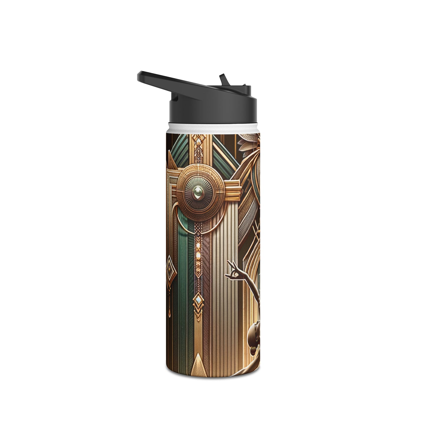 Deco Serenity: A Fusion of Opulence and Zen - Water Bottle