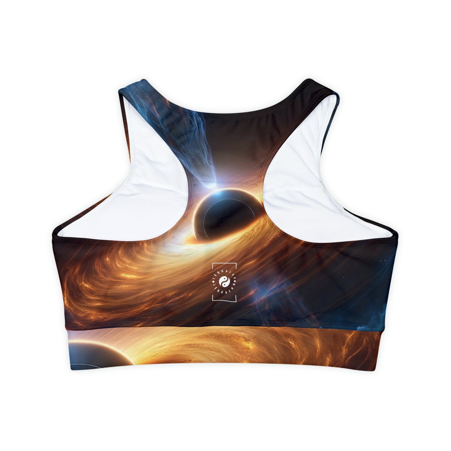 "Discs of Illumination: Black Hole Reverie" - Lined & Padded Sports Bra