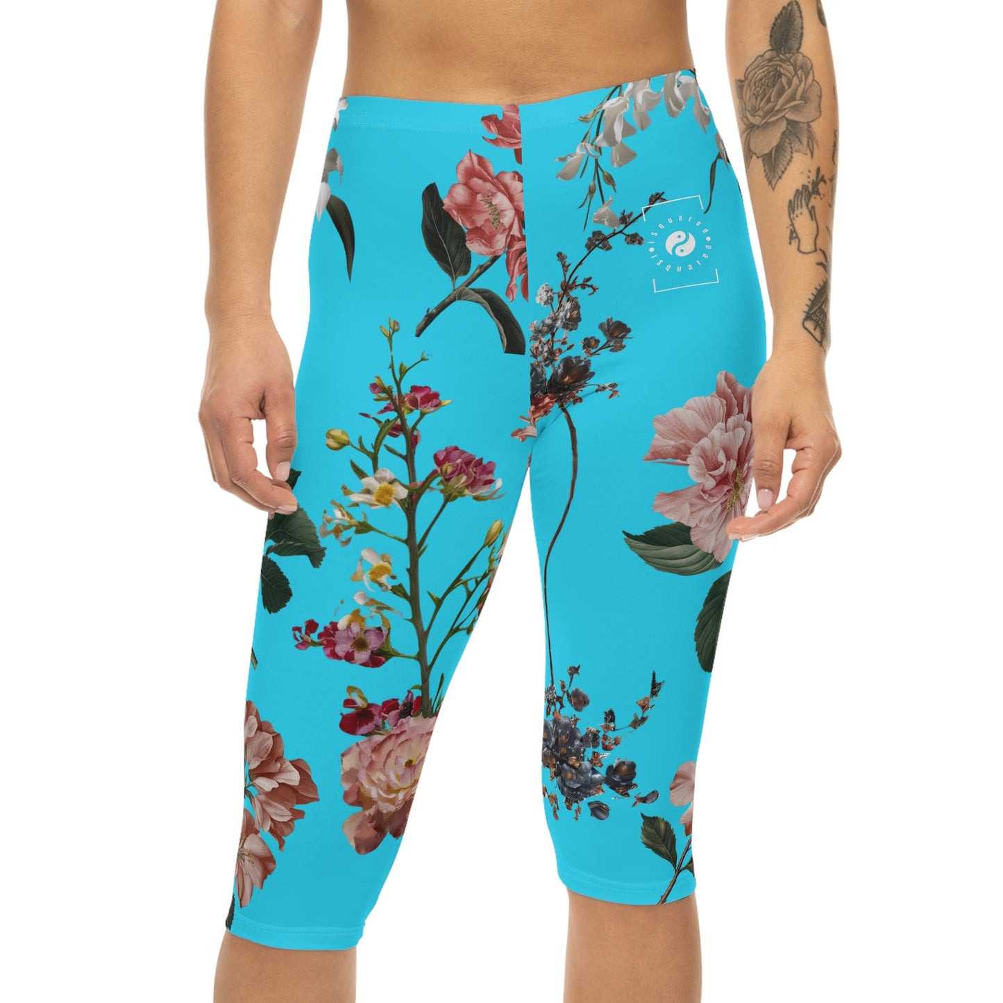 Botanicals on Azure - Capri Shorts