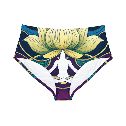 "Lotus Serenity Dance" - High Waisted Bikini Bottom