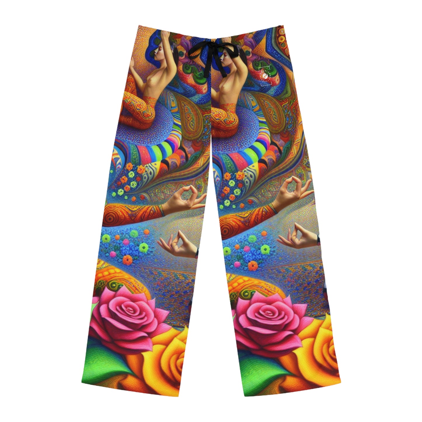 "Kahlo-Kusama Blossom Asanas: A Surreal Yoga Symphony" - men's Lounge Pants