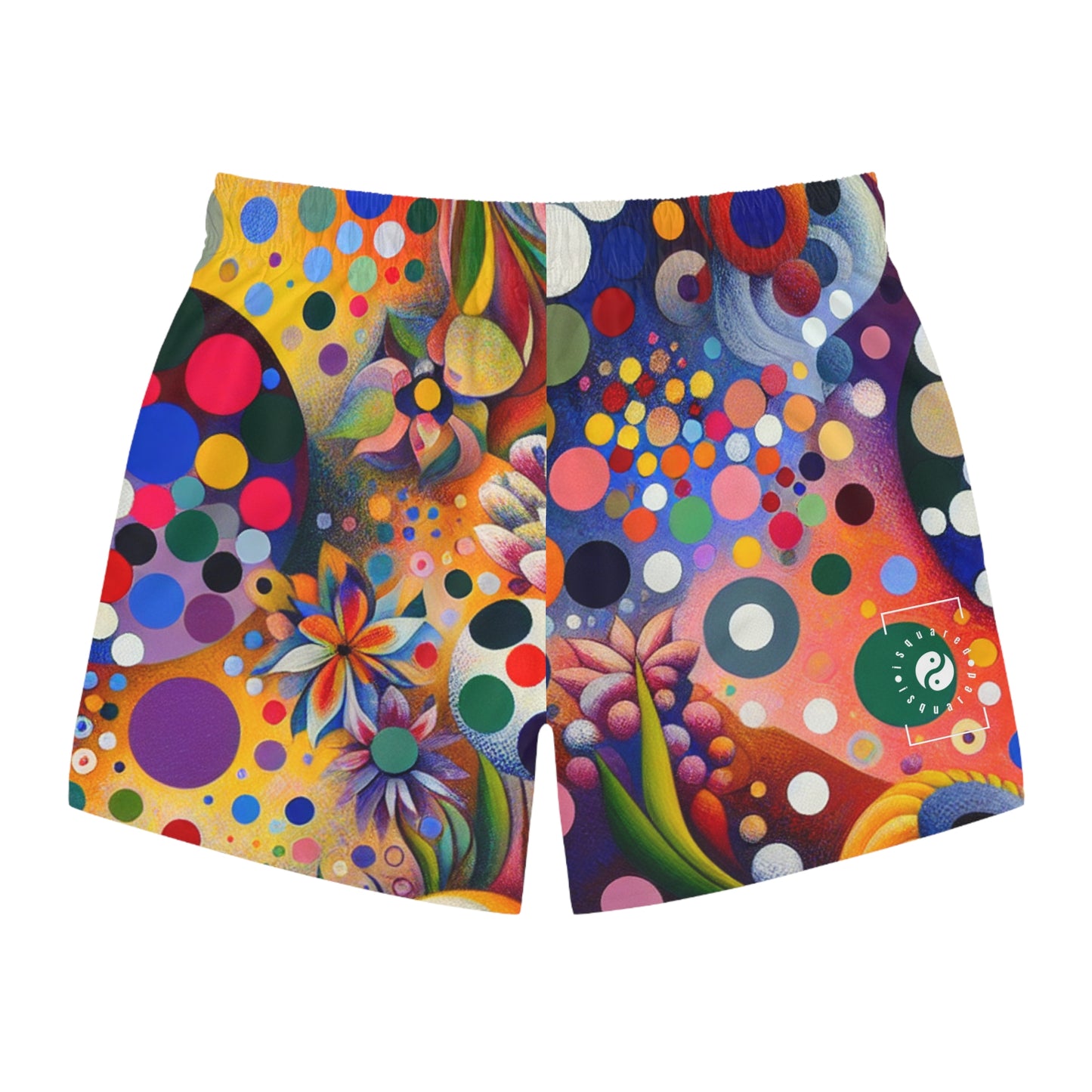 "Polka Petals in Yogic Surrealism: An Artistic Salute to Kusama and Kahlo" - Swim Trunks for Men