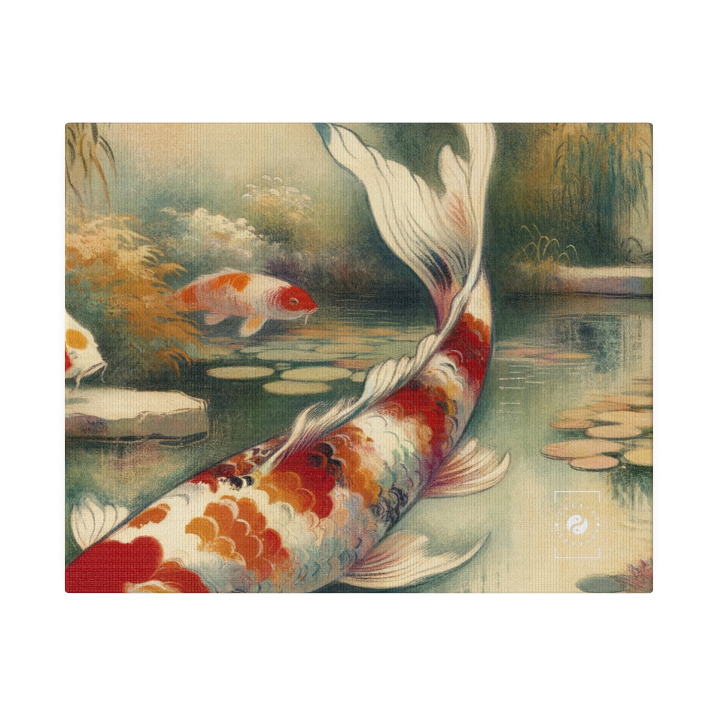 Koi Lily Pond - Art Print Canvas