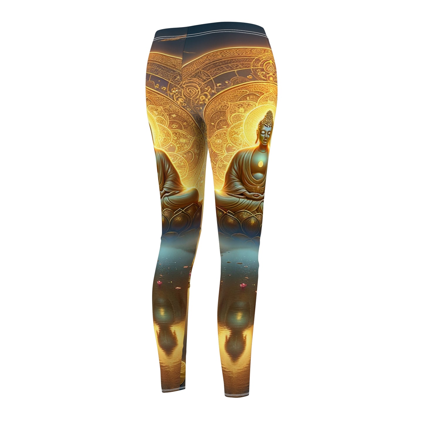 "Serenity in Transience: Illuminations of the Heart Sutra" - Casual Leggings