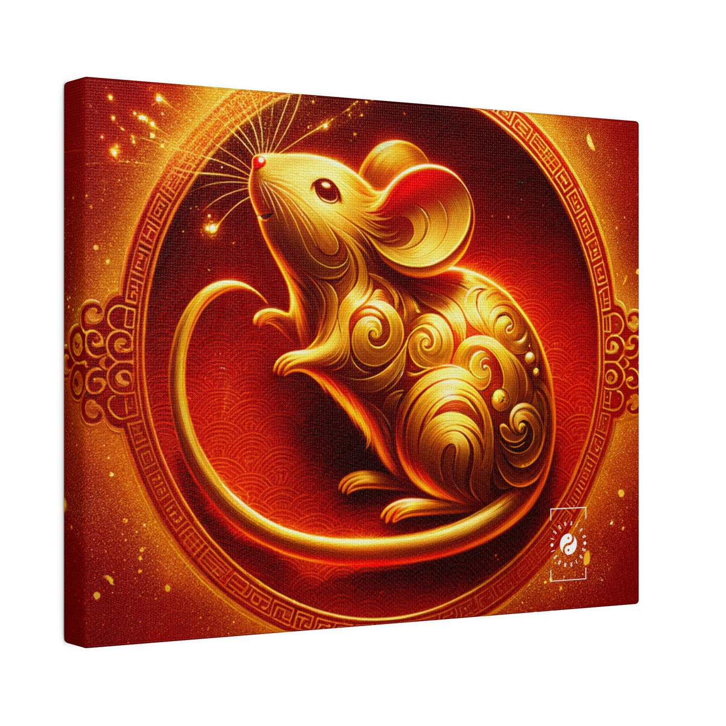 "Golden Emissary: A Lunar New Year's Tribute" - Art Print Canvas