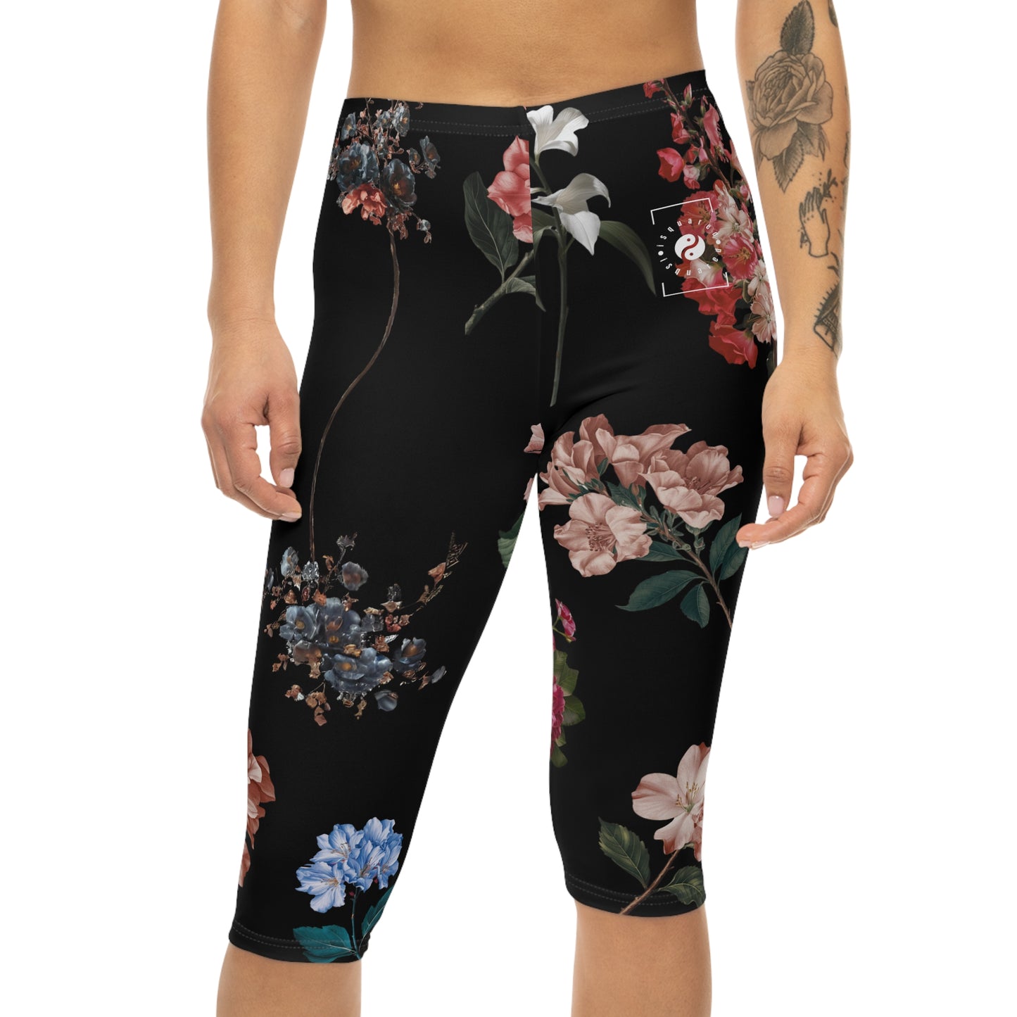 Botanicals on Black - Capri Shorts