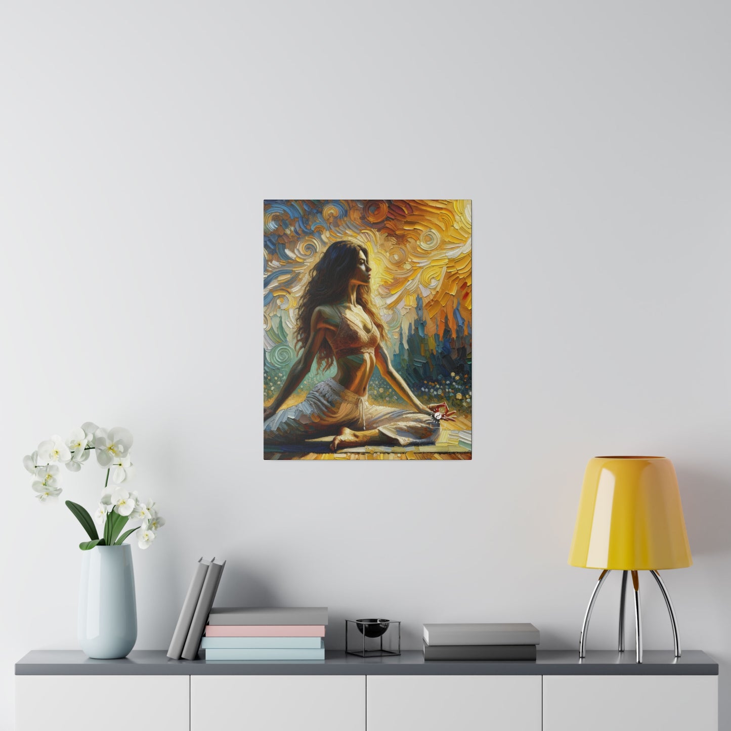 "Golden Warrior: A Tranquil Harmony" - Art Print Canvas