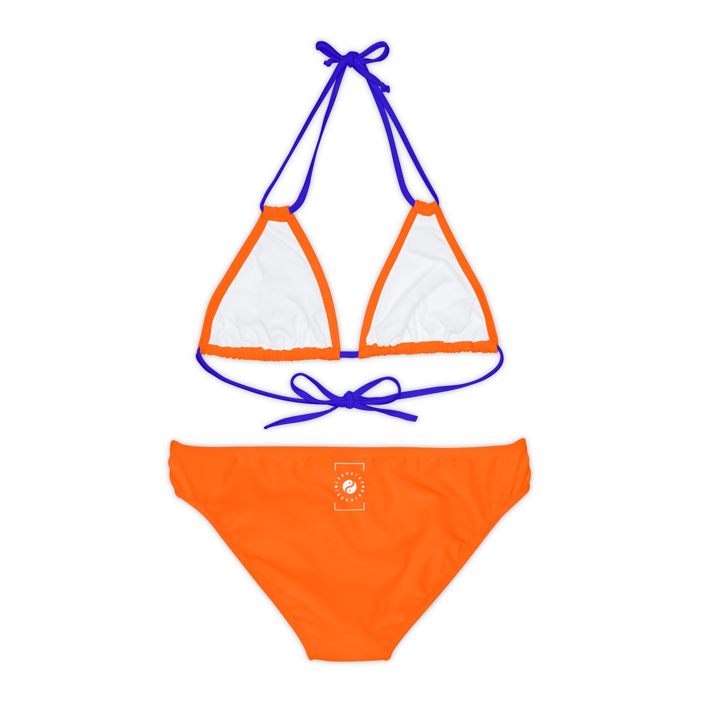 Neon Orange #FF6700 - Lace-up Bikini Set