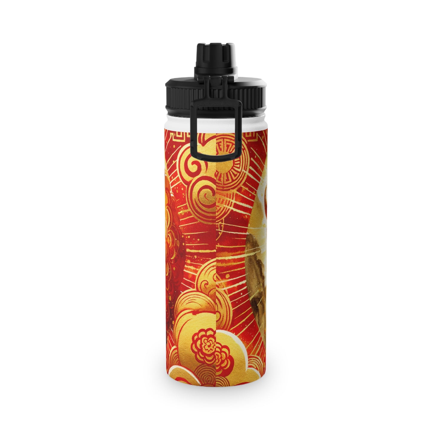 "Auspicious Gold of Divine Ewe: A Lunar New Year Revelry" - Sports Water Bottle