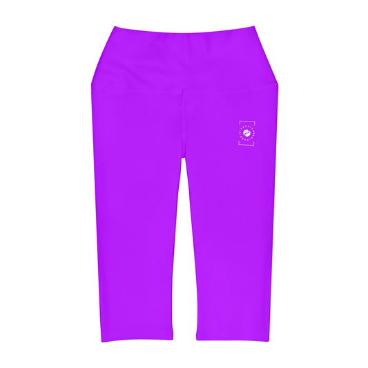 #BF00FF Electric Purple - High Waisted Capri Leggings