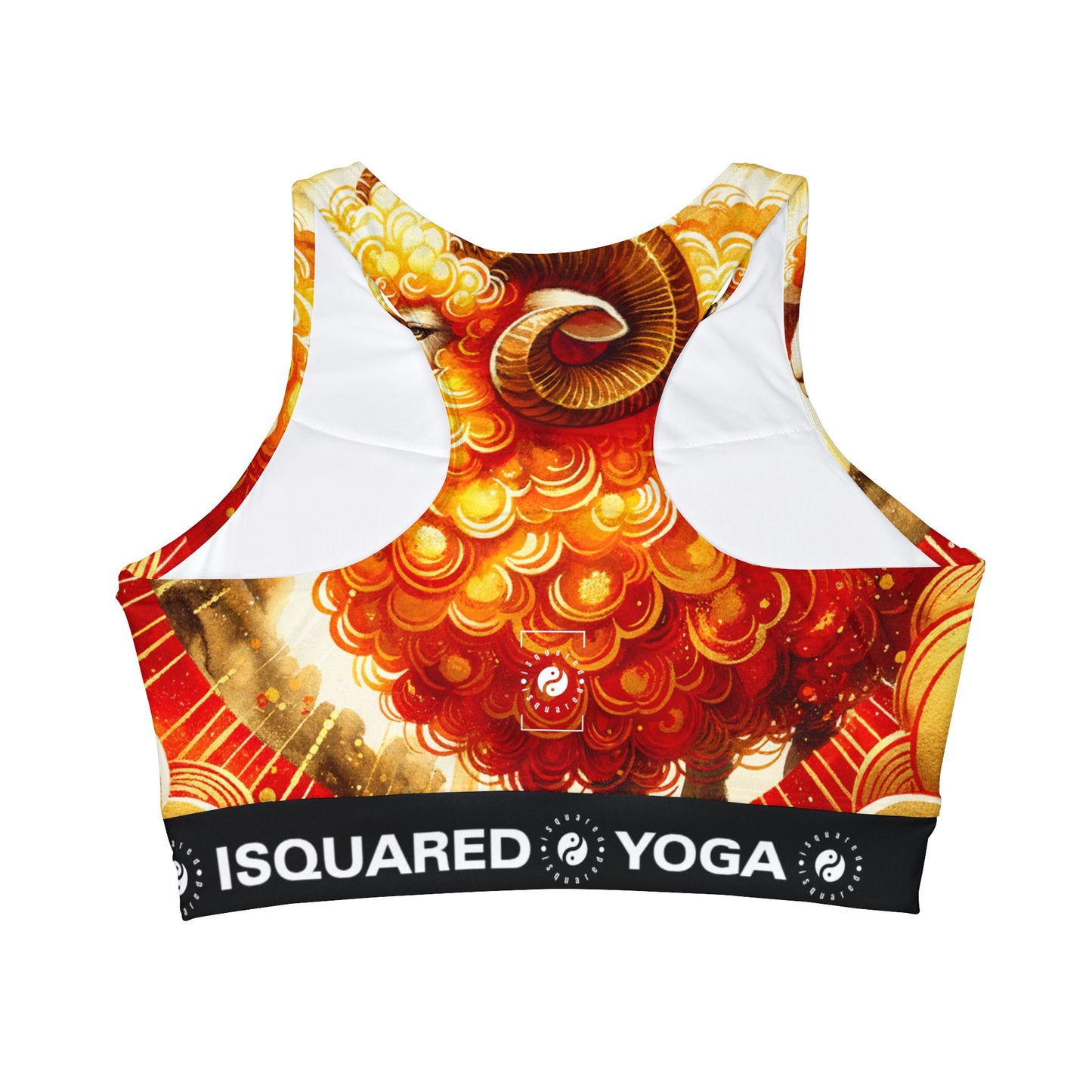 "Auspicious Gold of Divine Ewe: A Lunar New Year Revelry" - High Neck Crop Top