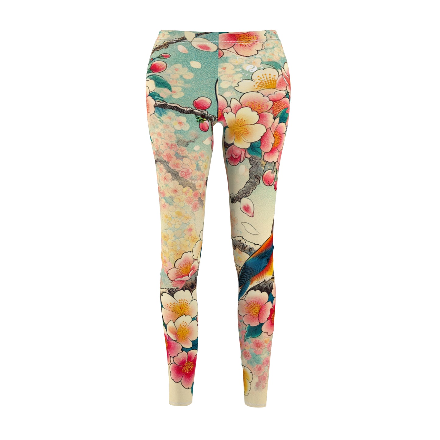 "Verdant Whispers: Sakura Chirping" - Casual Leggings