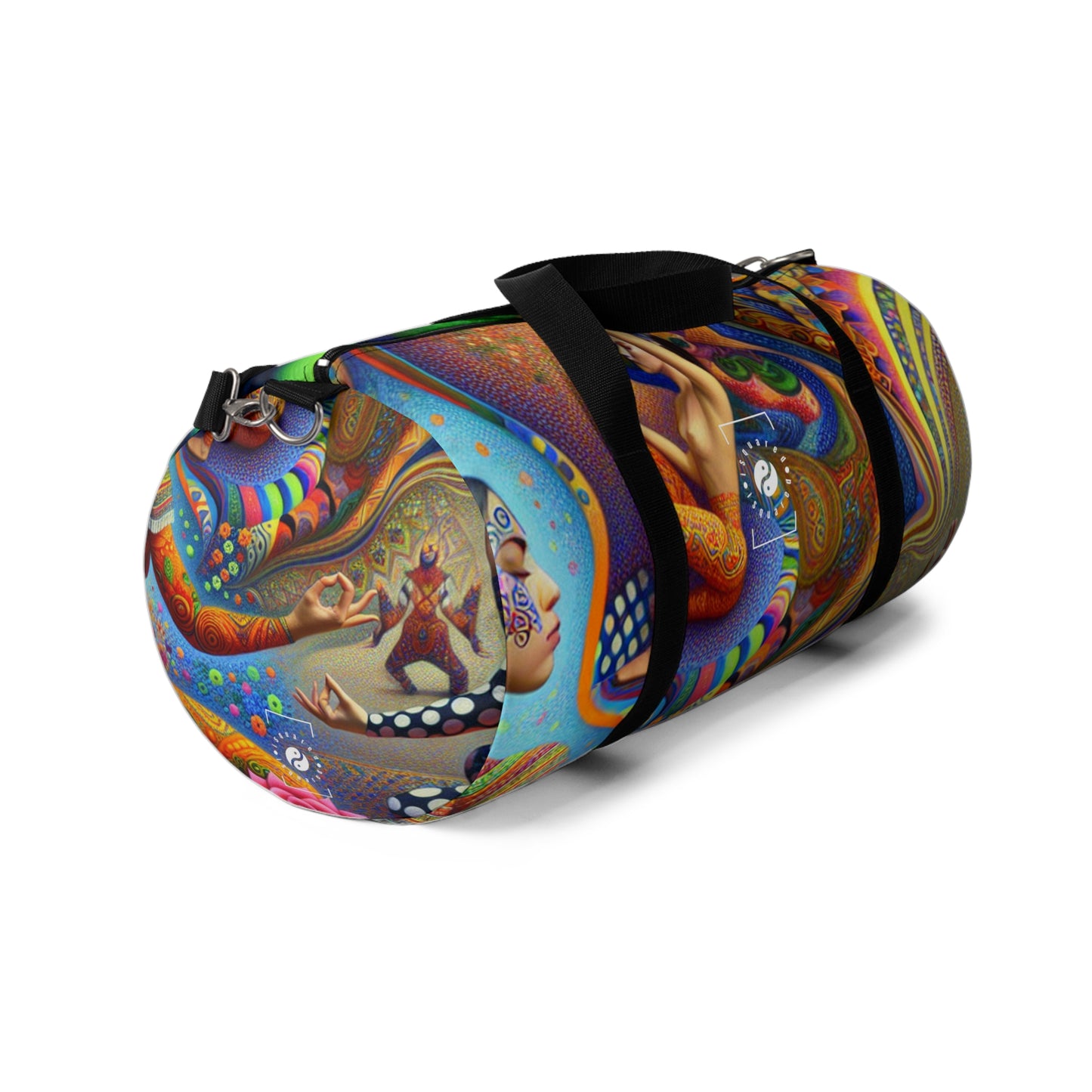 "Kahlo-Kusama Blossom Asanas: A Surreal Yoga Symphony" - Duffle Bag