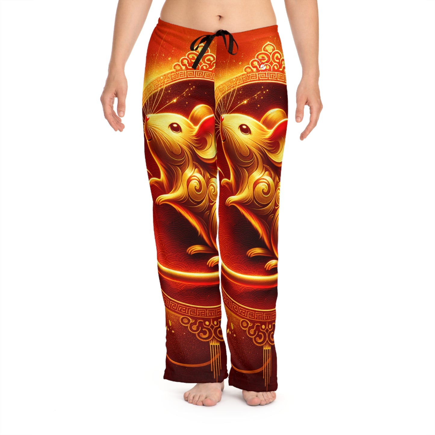 "Émissaire d'or : hommage du Nouvel An lunaire" - Pantalon de détente pour femme