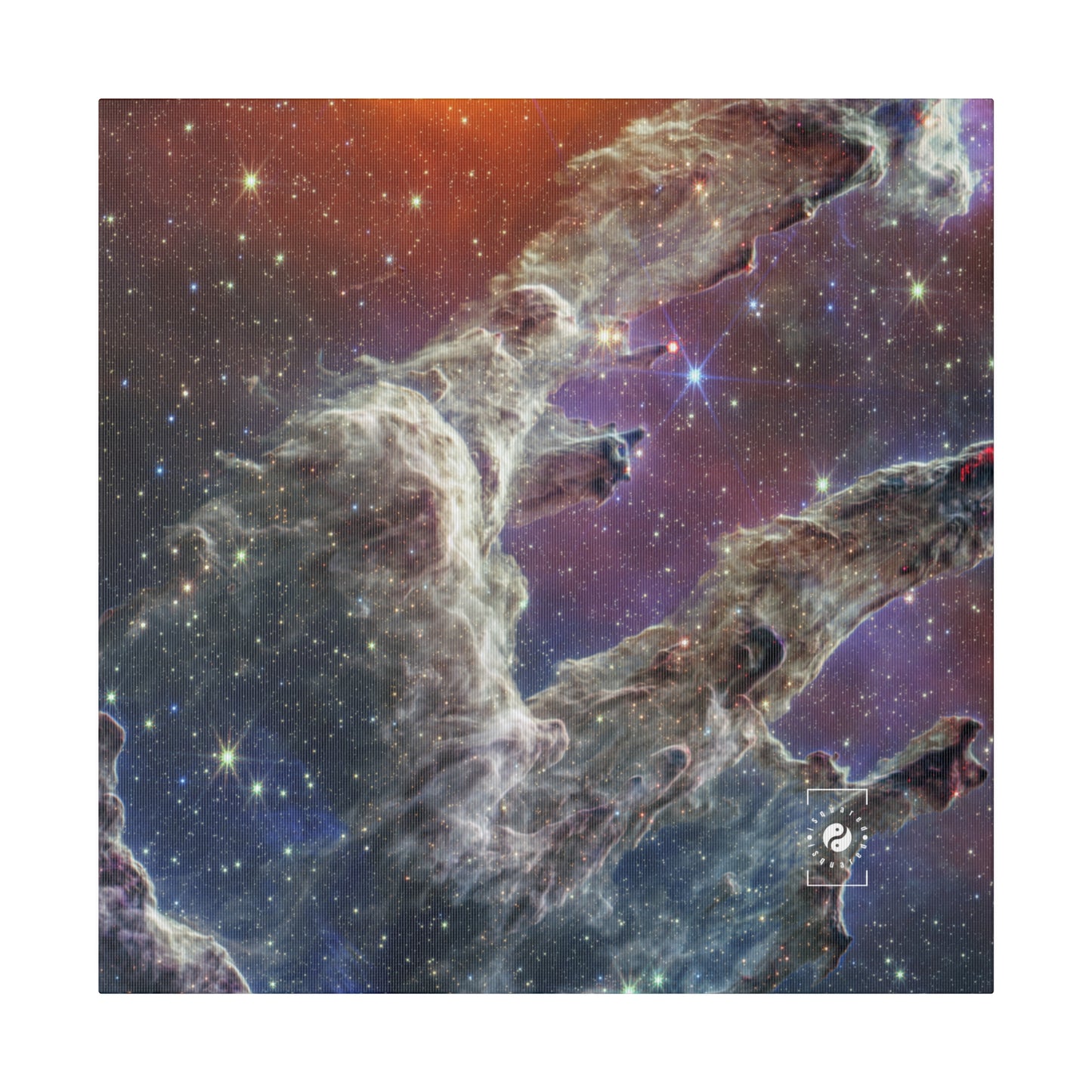 Pillars of Creation (NIRCam and MIRI Composite Image) - JWST Collection - Art Print Canvas