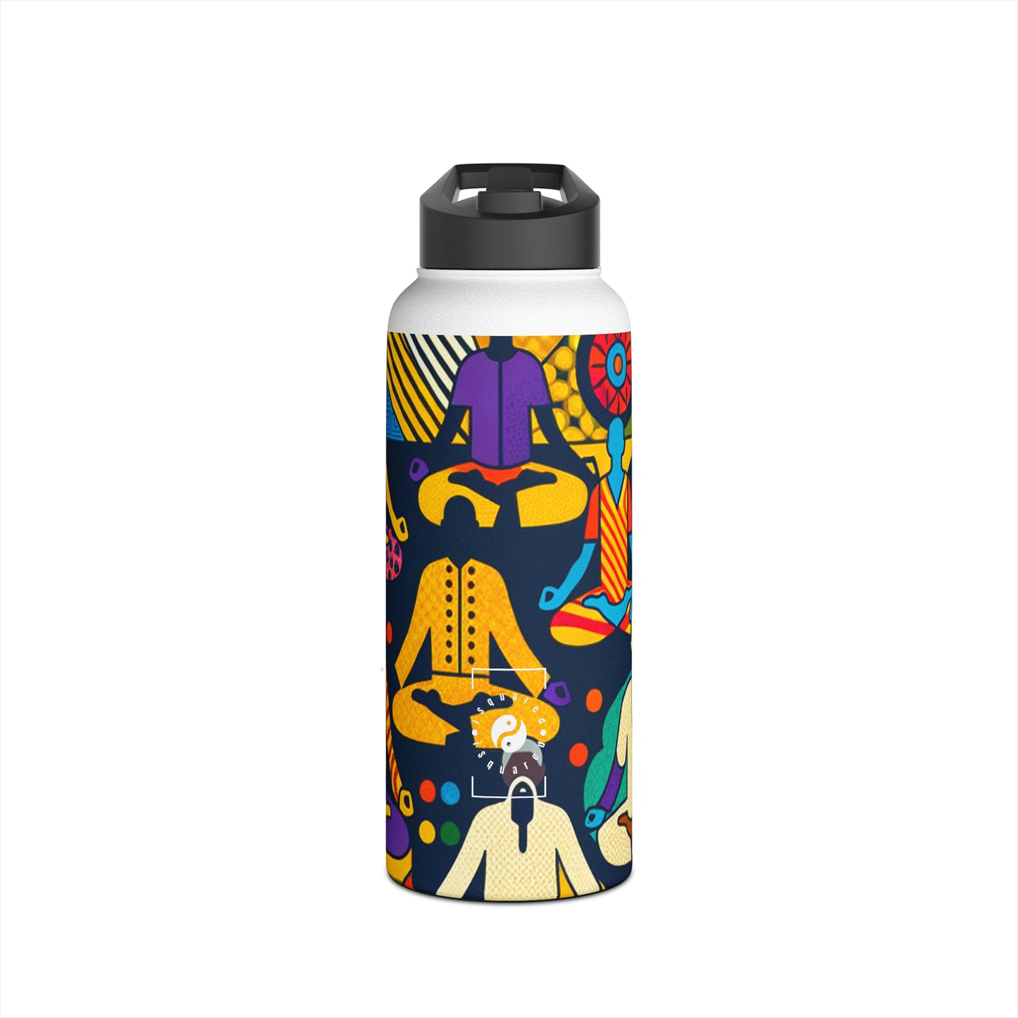 Vibrant Sadana: Prana in Nouveau Réalité - Water Bottle