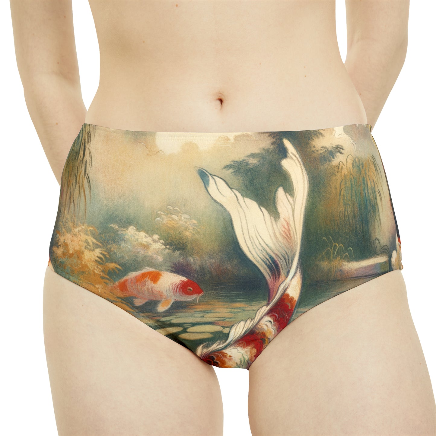 Koi Lily Pond - High Waisted Bikini Bottom