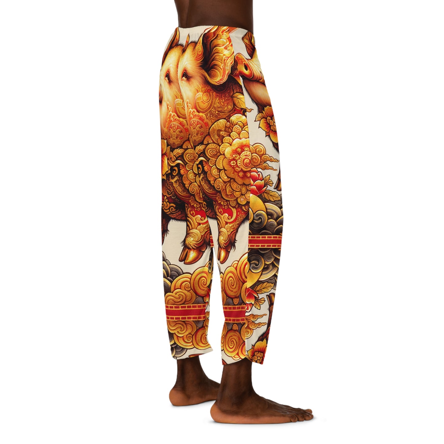 "Golden Prosperity: The Divine Boar Celebration" - men's Lounge Pants