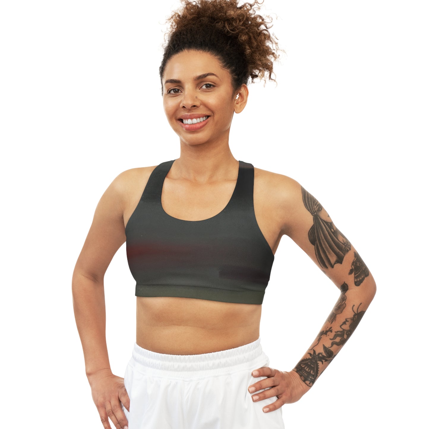 "Shadowed Harmony" - Seamless Sports Bra