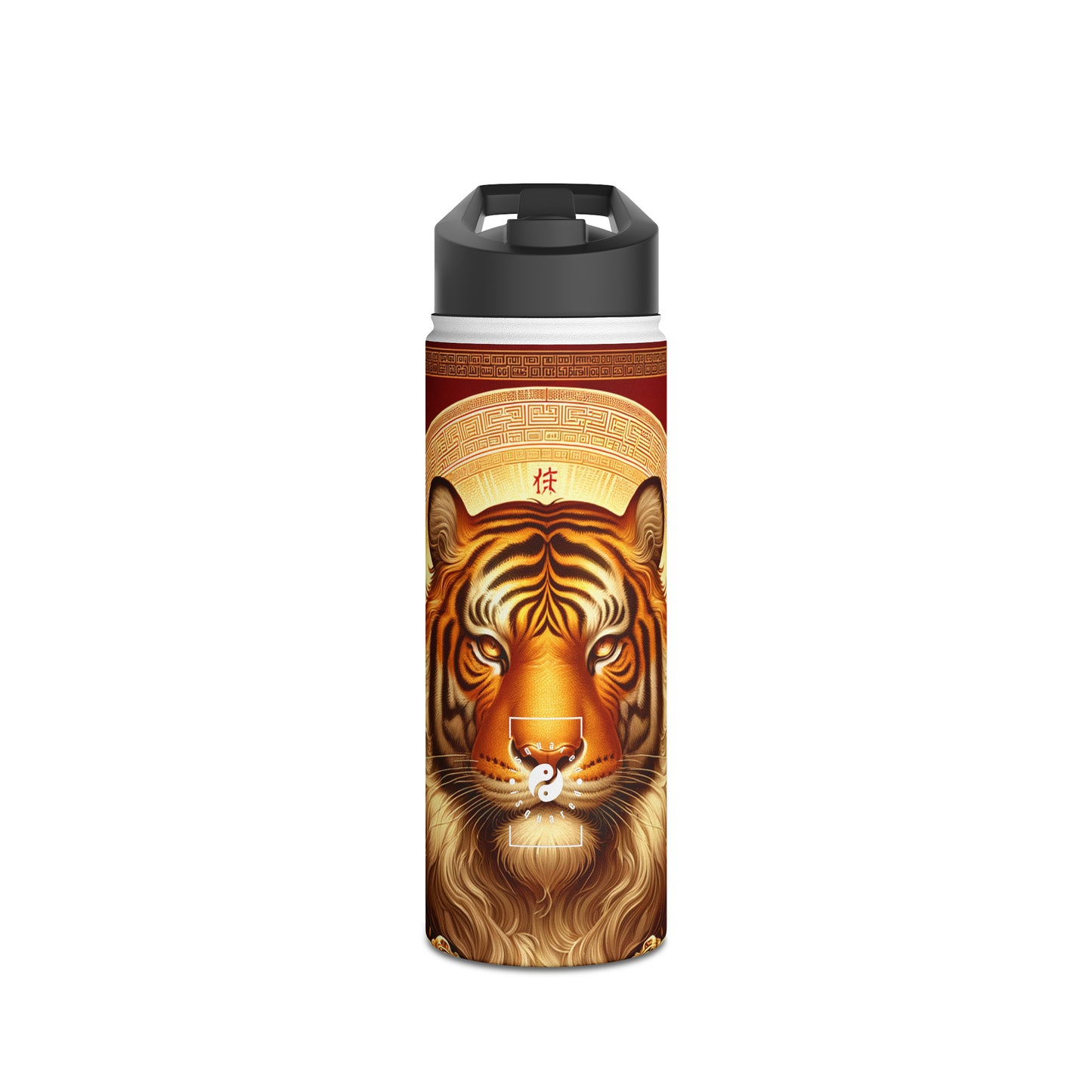 "Golden Majesty: Ascension of the Lunar Tiger" - Water Bottle