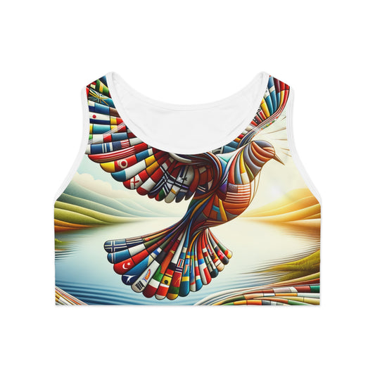 "Global Tapestry of Tranquility" - High Performance Sports Bra