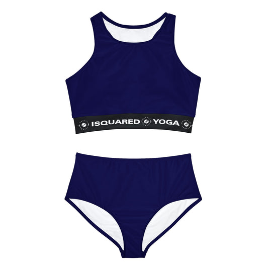Bleu Royal - Ensemble de bikini de yoga chaud