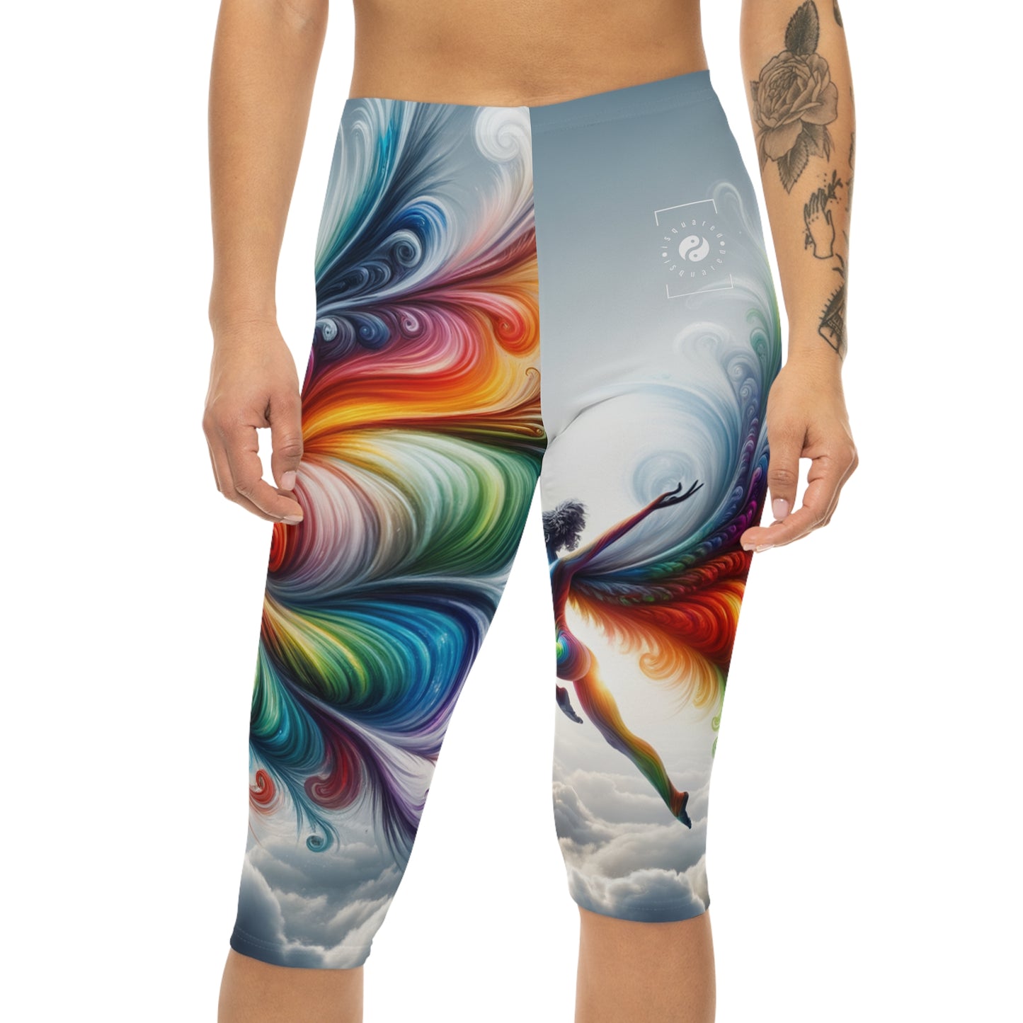 "Yogini's Rainbow Flight" - Capri Shorts