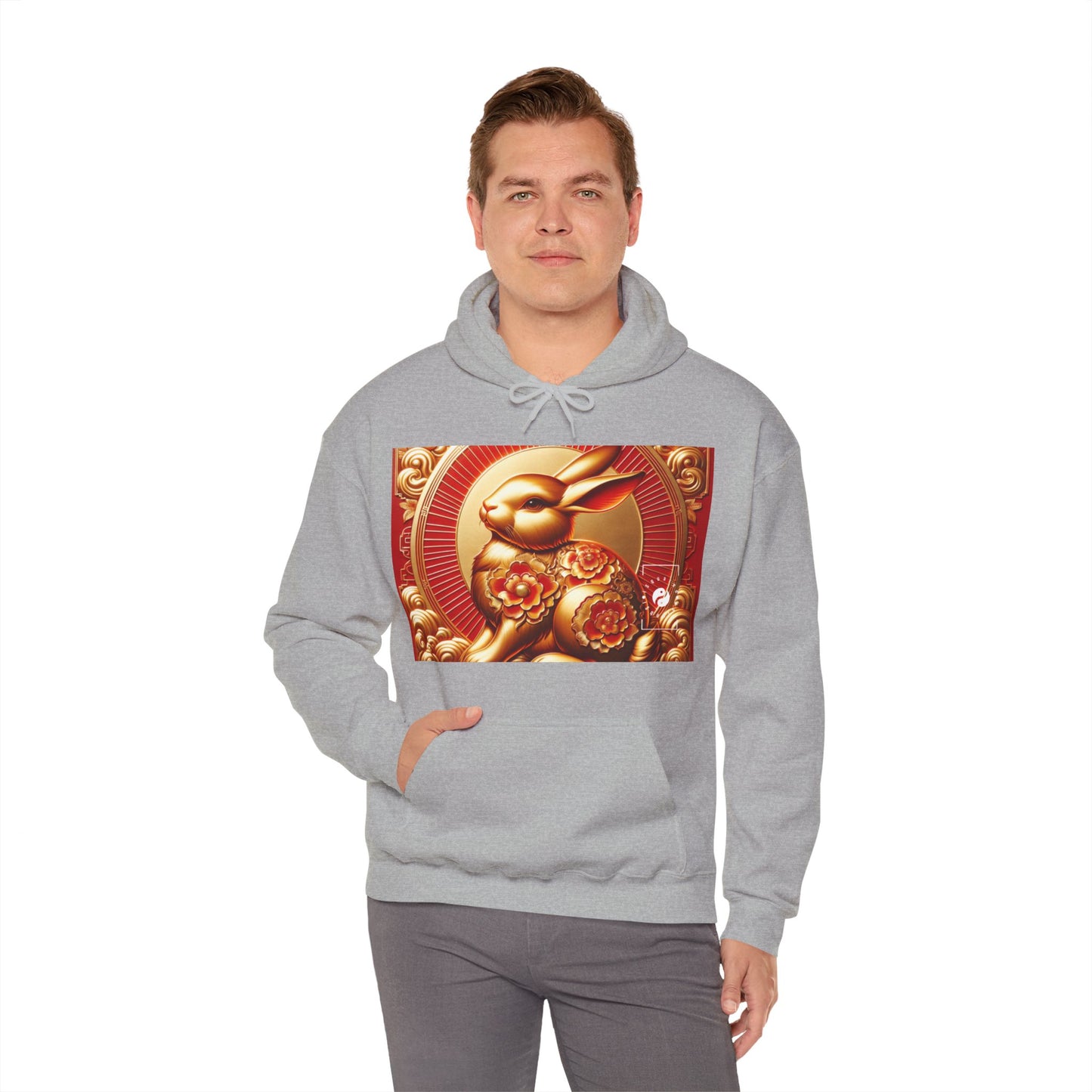 "Golden Blessings: Lunar Rabbit's Resplendence" - Hoodie