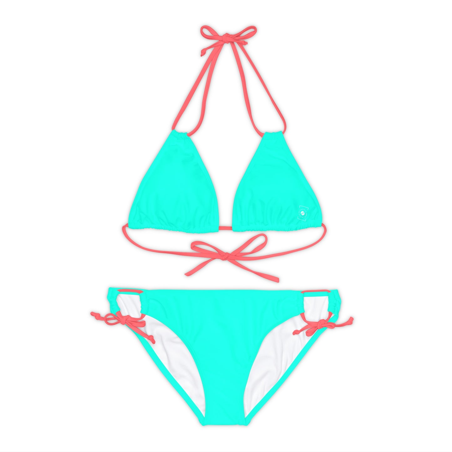 Neon Teal #11ffe3 - Lace-up Bikini Set