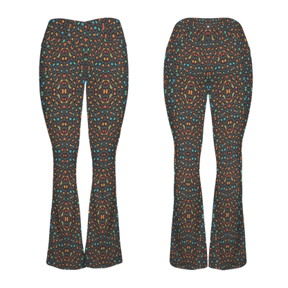 Wild Leopards - Cross Waisted Flair Leggings