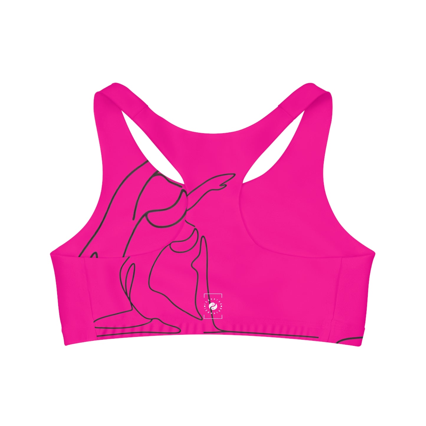 Line Art Pigeon Pose - Seamless Sports Bra