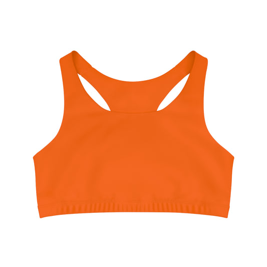 Neon Orange #FF6700 - Seamless Sports Bra