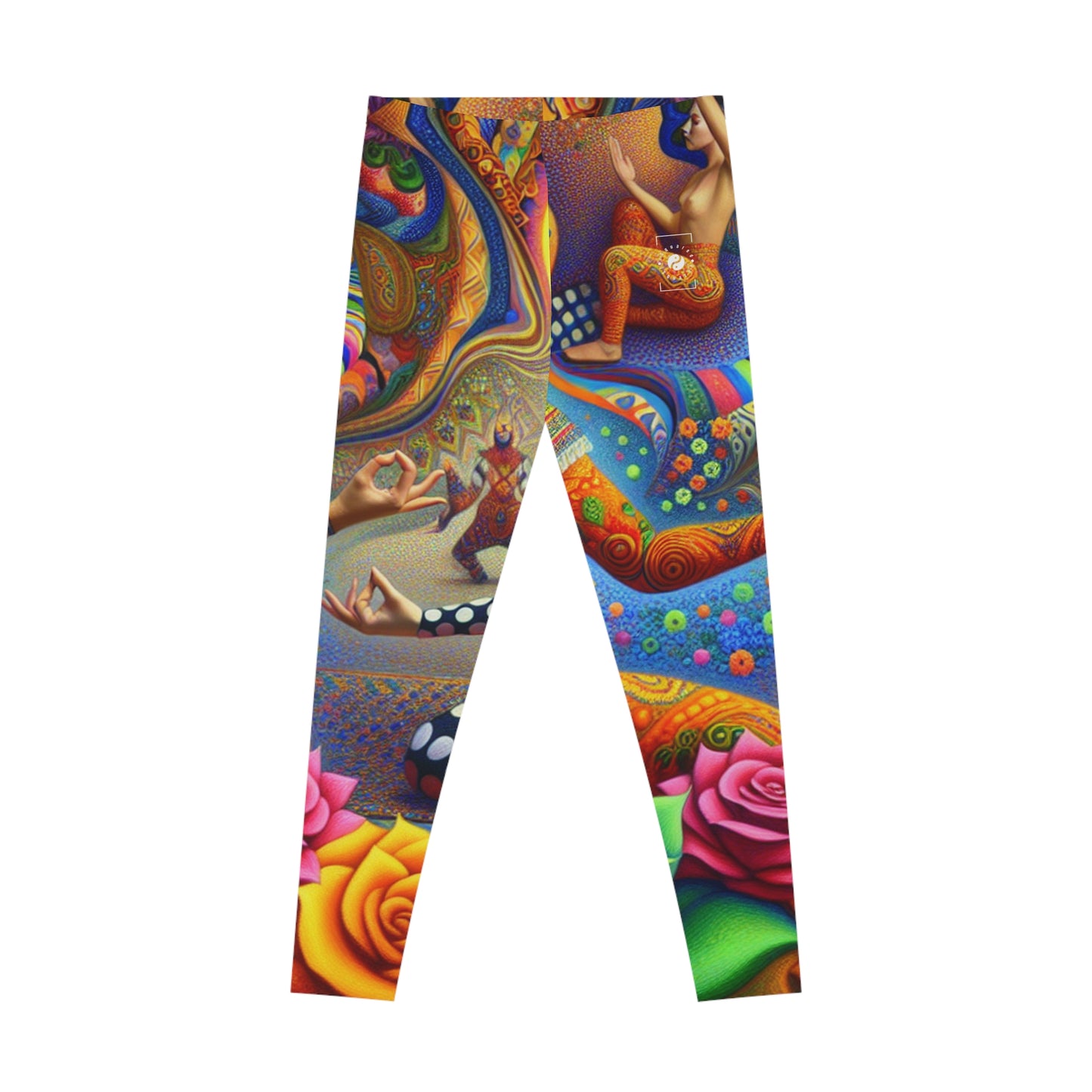 "Kahlo-Kusama Blossom Asanas: A Surreal Yoga Symphony" - Unisex Tights