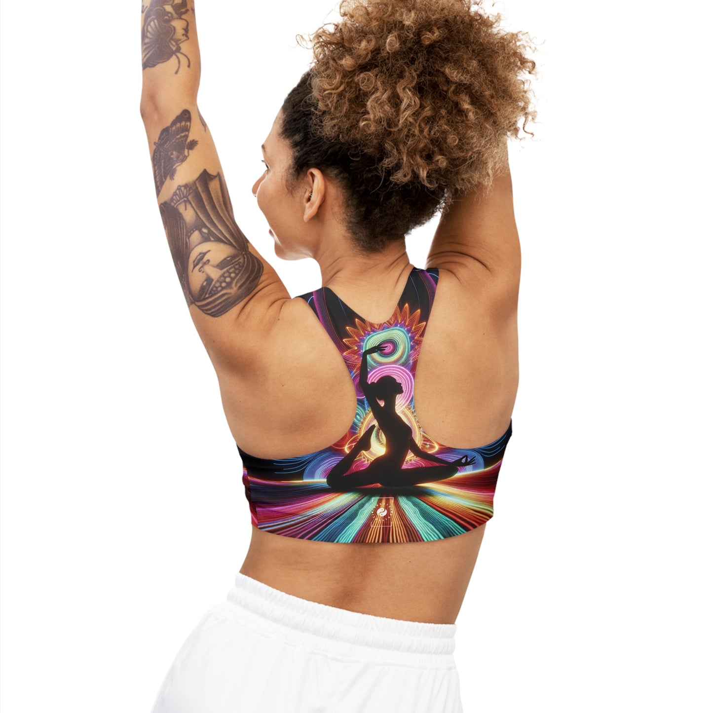 "Neon Zenith: Chromatic Balance" - Seamless Sports Bra