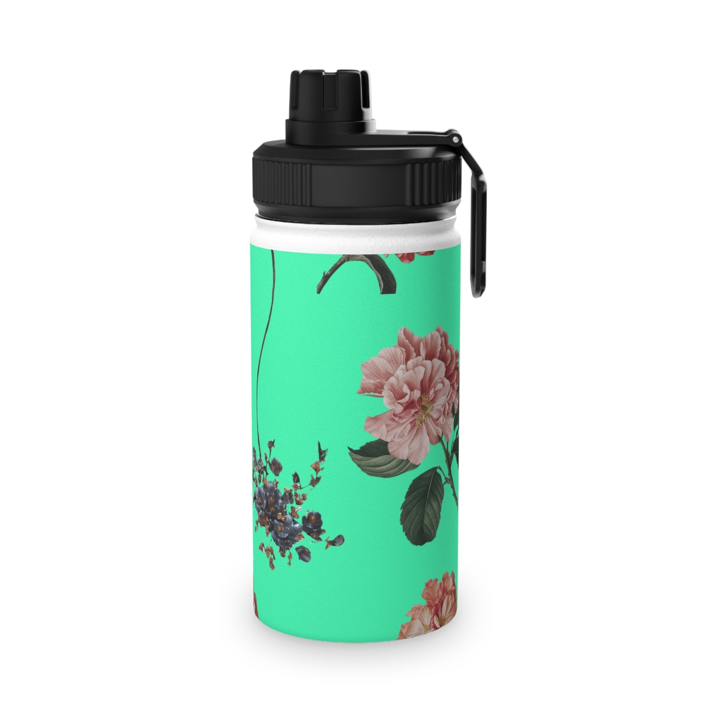 Botanicals on Turquoise - Sports Water Bottle