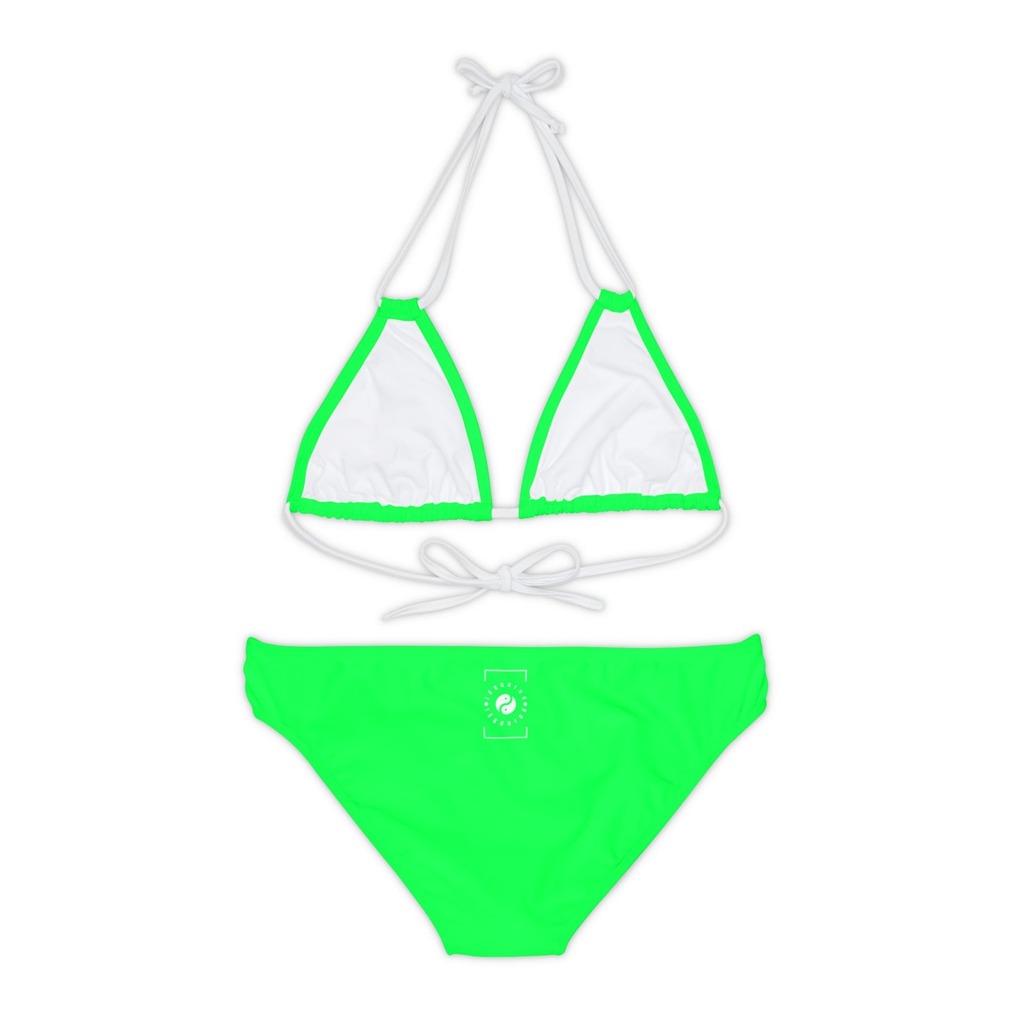 #0FFF50 Neon Green - Lace-up Bikini Set