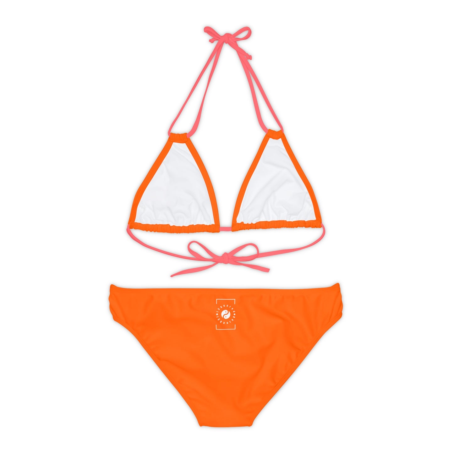 Neon Orange #FF6700 - Lace-up Bikini Set