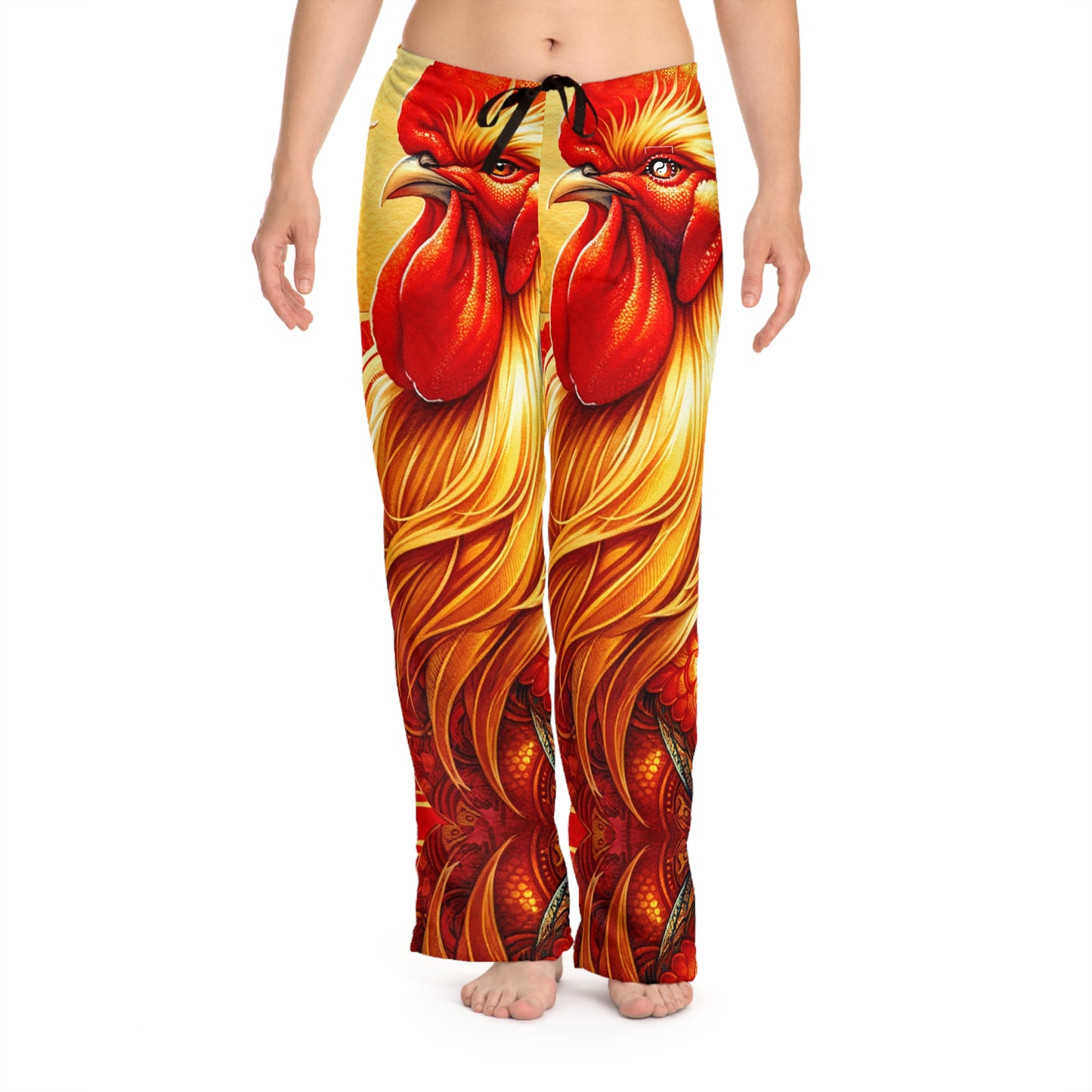 "Crimson Dawn: The Golden Rooster's Rebirth" - Women lounge pants