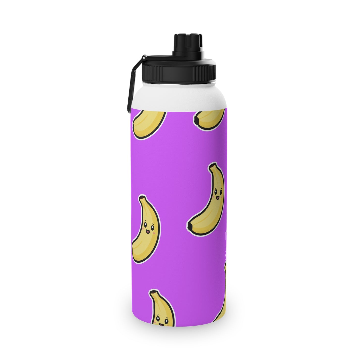 #D65BFF Purple + Banana - Sports Water Bottle